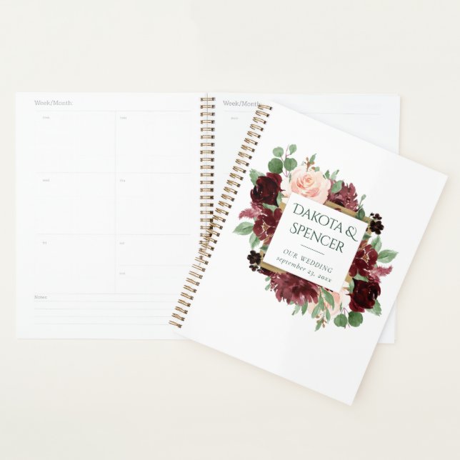 Rustic Blooms | Terracotta and Marsala Red Wreath Planner (Display)