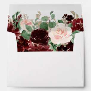 Rustic Blooms Terracotta Marsala Pre-Addressed Envelope