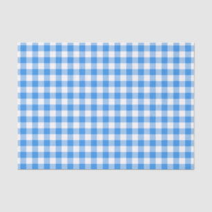 Rustic Blue and White Gingham Pattern Tissue Paper