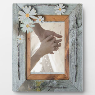 rustic blue barn wood daisy country wedding plaque