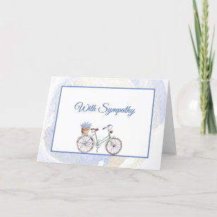 Rustic Blue Bicycle Lavender Floral Sympathy Card