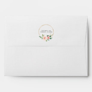 Rustic Blue Brush Modern Botanical Wedding Envelope