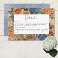 Rustic Blue & Burnt Orange Rust Floral Monogram