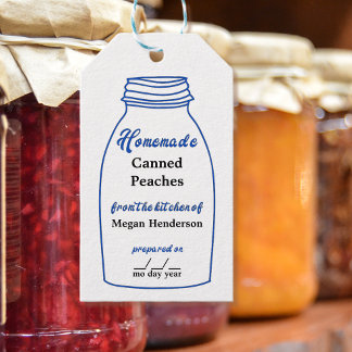 Rustic Blue Canning Jar Kraft Hang Tag