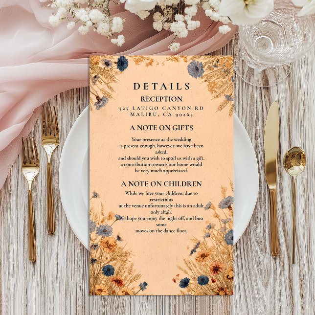 Rustic Blue Cornflower Wedding Enclosure Card (Creator Uploaded)