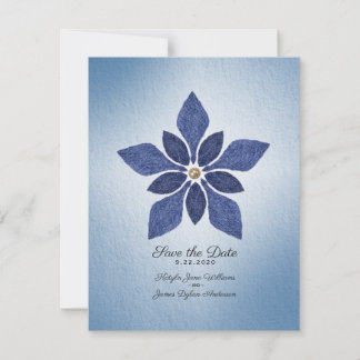 Rustic Blue Denim Country Wedding Save The Date