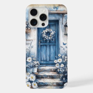 Rustic Blue Door with Daisies – Cottagecore iPhone 15 Pro Max Case