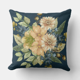Rustic Blue Floral Farmhouse Cushion