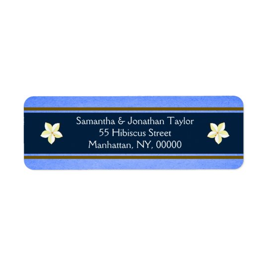 Rustic Blue Floral Return Address Labels Favours