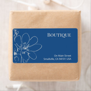 Rustic Blue Floral Small Business Shipping Label