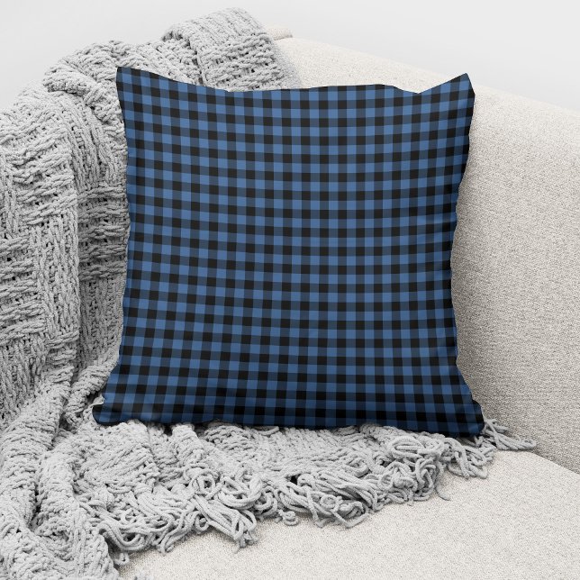 Rustic Blue Gingham Checks Pattern Cushion (Creator Uploaded)