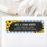 Rustic Blue Gingham Sunflowers BBQ Baby Shower