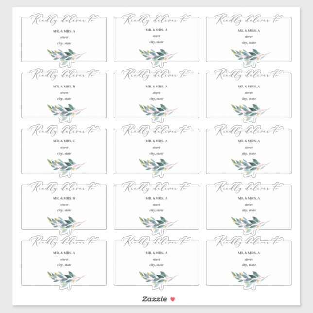 Rustic Blue Gum Eucalyptus Guest Address (Sheet)