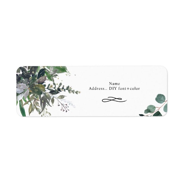 Rustic Blue Gum Eucalyptus Return Address Label (Front)