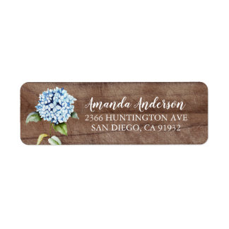 Rustic Blue Hydrangea Floral Bridal Shower Labels