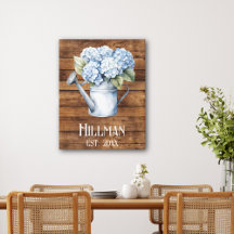Rustic Blue Hydrangea Watering Can Personalised 