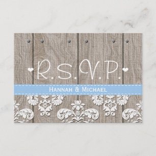 Rustic Blue Hydrangea Wedding RSVP Response Card