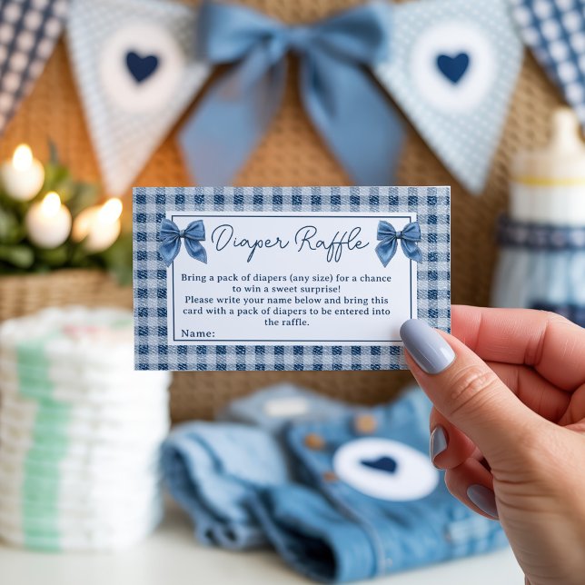 Rustic Blue Jean Denim Diaper Raffle Baby Shower Enclosure Card (Rustic Blue Jean Denim Diaper Raffle Baby Shower Enclosure Card)