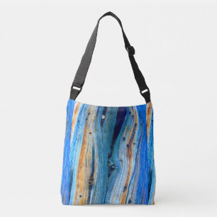 rustic blue juniper wood crossbody bag
