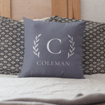 Rustic Blue Monogram Initial Name Indoor Outdoor