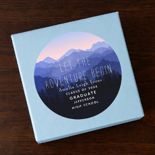 Rustic Blue Mountain Graduation Sticker