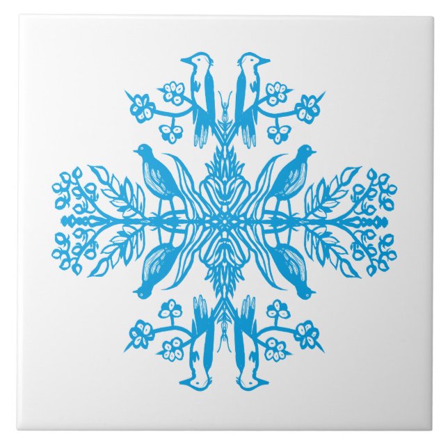 Rustic blue nature. ceramic tile (Front)