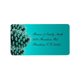 Rustic blue pine cone winter address labels
