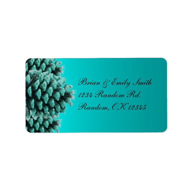 Rustic blue pine cone winter address labels (Front)