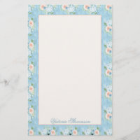 Rustic Blue Pink Floral Shabby Chic Personalised
