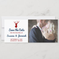 Rustic Blue Red Deer Mountain Save the Date