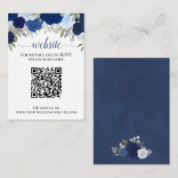Rustic Blue Roses Wedding Website QR Code