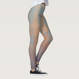 Rustic Blue Rust Abstract Art Nr67 Leggings