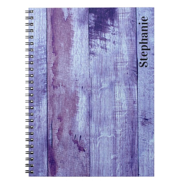 Rustic Blue Stained Barn Wood - Personalised Notebook (Front)