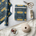 Rustic Blue Sunflower Wedding Wrapping Paper<br><div class="desc">Wrap gifts for the bride and groom with a roll of Rustic Blue Sunflower Wedding Wrapping Paper.  Wrapping paper design features a rustic wooden background with an elegant bouquet of sunflowers.  Additional wedding stationery and gifts available with this design as well.</div>