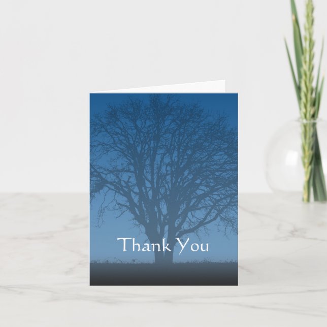 Rustic Blue Tree of Life Thank You Card (Front)