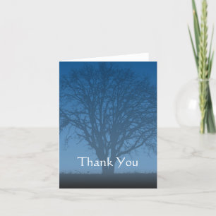 Rustic Blue Tree of Life Thank You Card