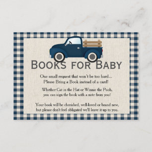 Rustic Blue Truck Books for Baby Card