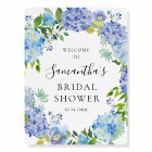 Rustic Blue Watercolor Hydrangea Bridal Shower Pos
