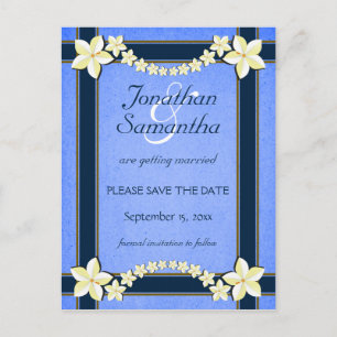 Rustic Blue Wedding Save The Date Announcements