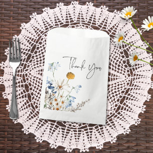 Rustic Blue Wildflowers & Daisies Bridal Shower Favour Bag