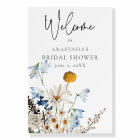 Rustic Blue Wildflowers & Daisies Shower Welcome