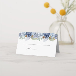 Rustic Blue Winter Floral Wedding Place Card