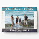 Rustic Blue Wood Family Name Photo Frame