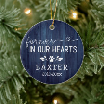 Rustic Blue Wood Forever In Our Hearts Paw Pet