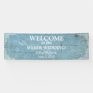 Rustic Blue Wood Wedding with Flourish Banner