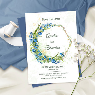 Rustic Blueberry Botanical Wedding Save the Date