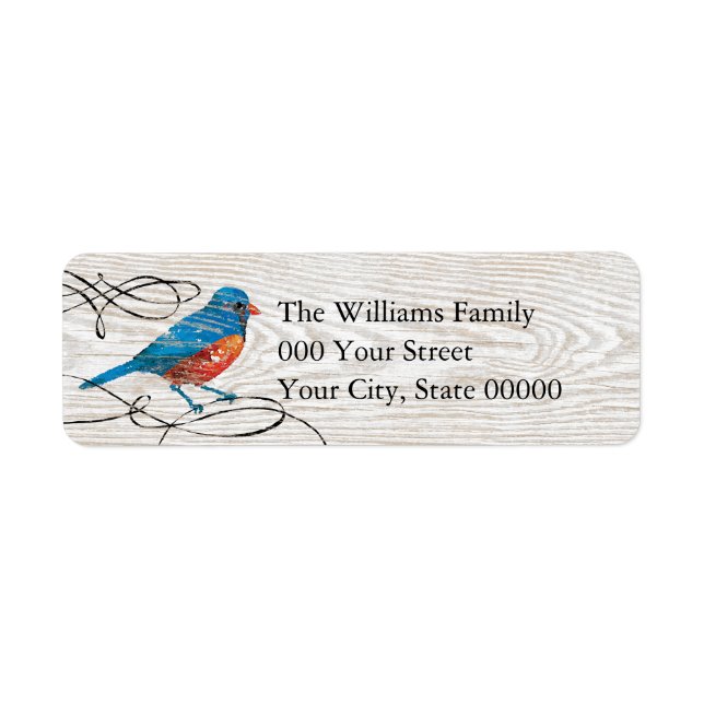 Rustic Bluebird Return Address Label (Front)