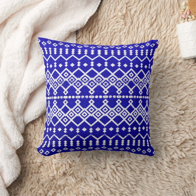 Rustic Blues – Farmhouse Moroccan Style Artwork Cushion (Blanket)
