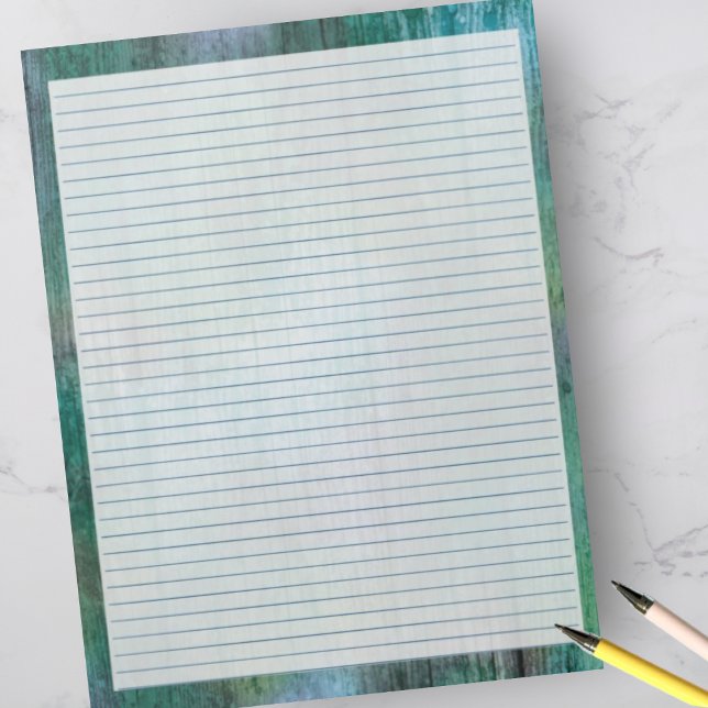 Rustic Blues Green - Blue College Ruled 8.5"x11"  Notepad (Creator Uploaded)