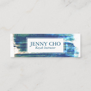 Rustic Blues paint stripe hand painted Mini Business Card